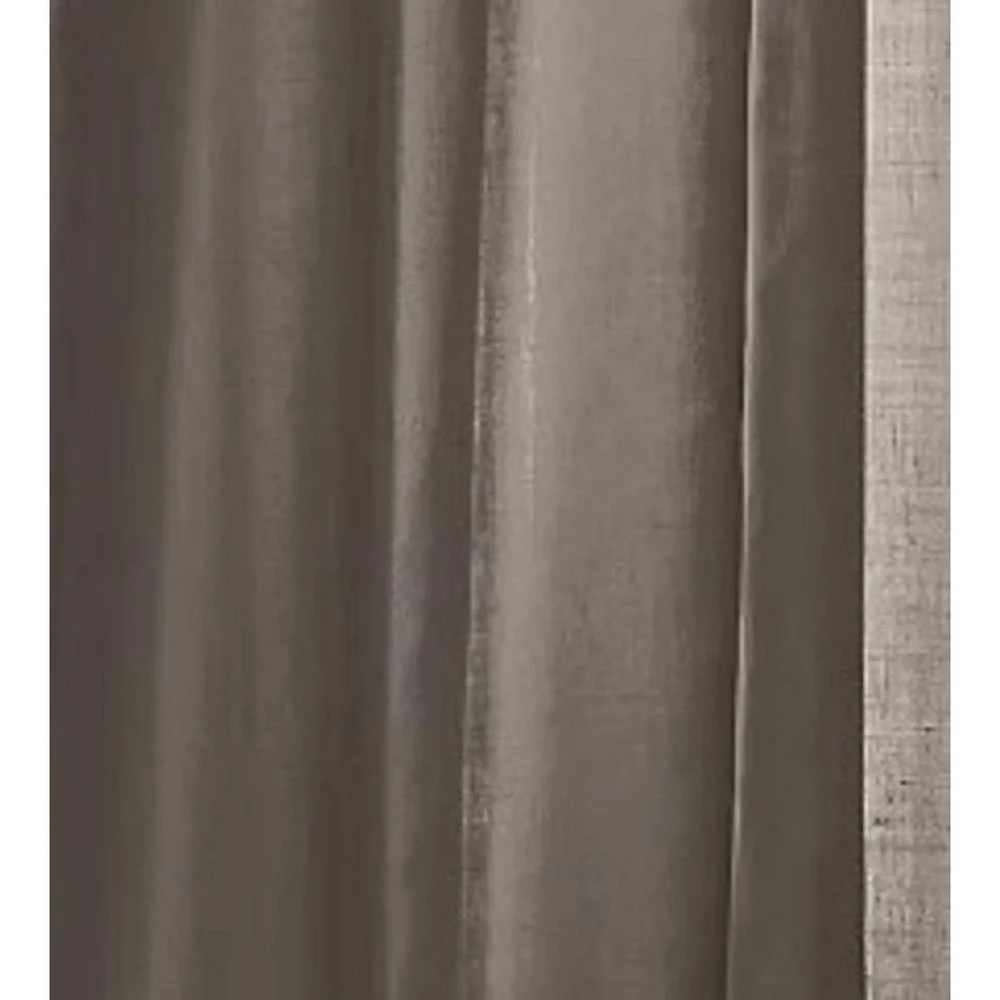 Restoration Hardware Belgian Opaque Linen Drapery Pole Top (2) CHOCOLATE 100x96